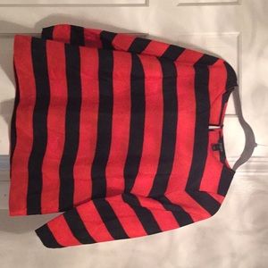 J-Crew red and navy stripped blouse